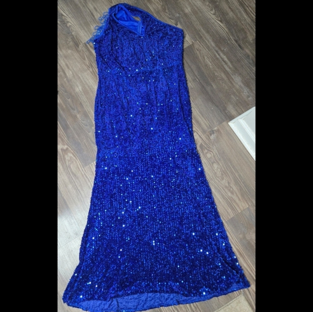 Elegant Blue Sequin Maxi Dress NWOT! Size 3XL